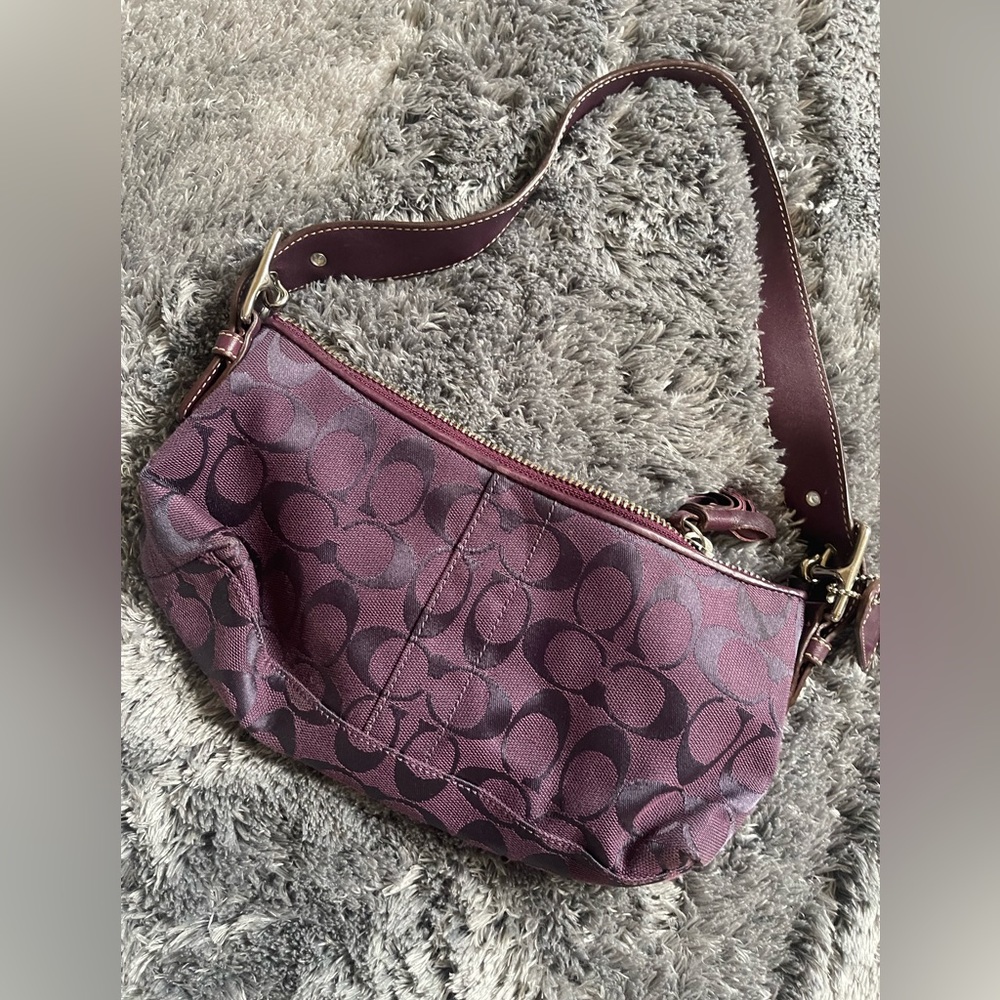 Coach signature purple/ plum shoulder purse